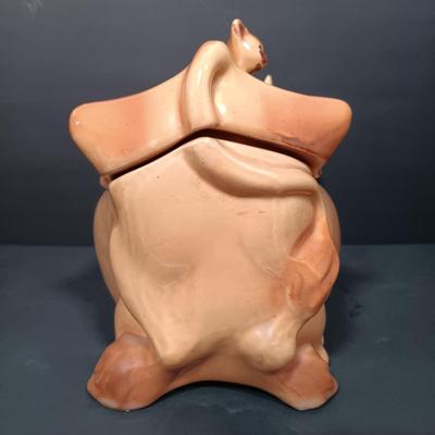 LOT 161: Vintage Brush USA W10 Pottery Cow and Cat Cookie Jar