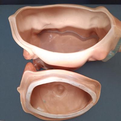 LOT 161: Vintage Brush USA W10 Pottery Cow and Cat Cookie Jar