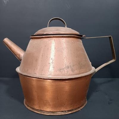 LOT 162: Vintage Copper Double Boiler and Kettle