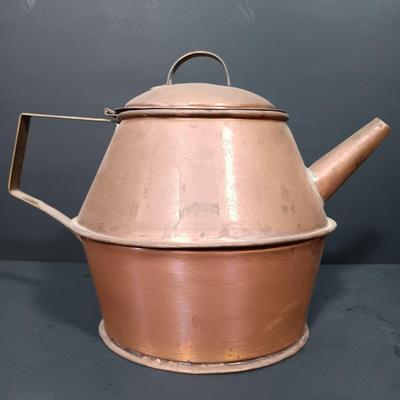 LOT 162: Vintage Copper Double Boiler and Kettle