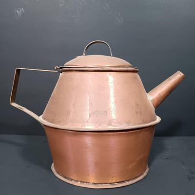 LOT 162: Vintage Copper Double Boiler and Kettle