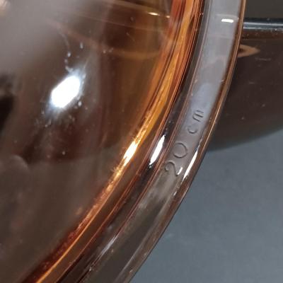 LOT 164: Vintage Pyrex and Anchor Hawking Brown Glass Cookware with Pyrex Small Clear Casserole Dish