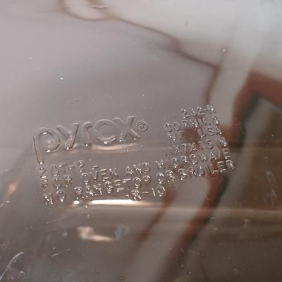 LOT 164: Vintage Pyrex and Anchor Hawking Brown Glass Cookware with Pyrex Small Clear Casserole Dish