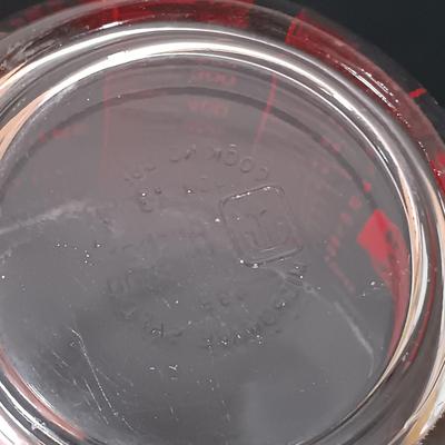 LOT 165: The Pampered Chef Apple Peeler and Prep Bowls with Nantucket Pie Plate, Fire King Measuring Cup & More