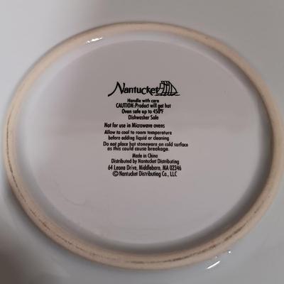 LOT 165: The Pampered Chef Apple Peeler and Prep Bowls with Nantucket Pie Plate, Fire King Measuring Cup & More