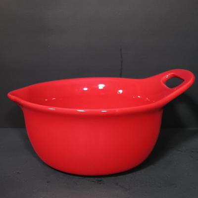 LOT 166: Rachel Ray Orange Casserole Dishes and Red Mixing Bowls with Cordon Bleu Platter