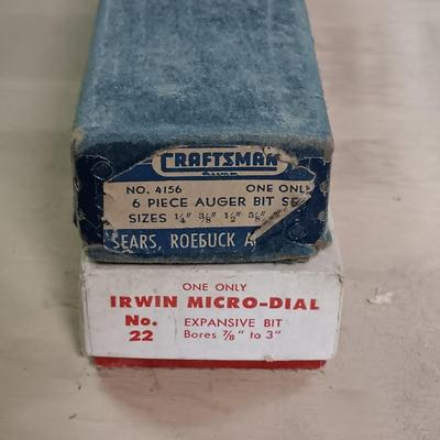 LOT 175: Auger Bits, Drill Bits, Hand Drill, Flat Wood Drill Bits & More