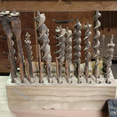 LOT 175: Auger Bits, Drill Bits, Hand Drill, Flat Wood Drill Bits & More