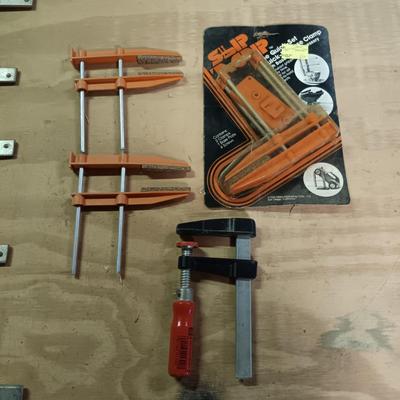 LOT 180: Milescraft Saw Guide, Angle Clamp, Woodworking Clamps & More