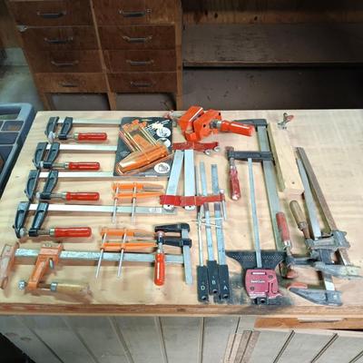 LOT 180: Milescraft Saw Guide, Angle Clamp, Woodworking Clamps & More