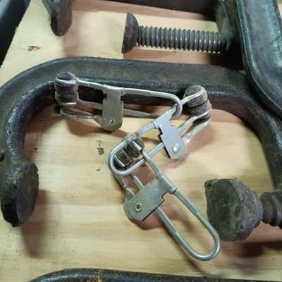 LOT 181: Large Collection of C-Clamps & More