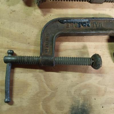 LOT 181: Large Collection of C-Clamps & More