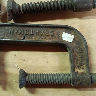 LOT 181: Large Collection of C-Clamps & More