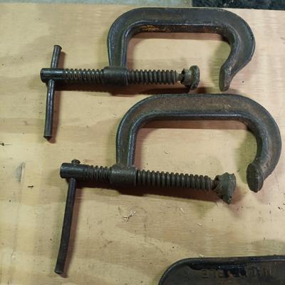LOT 181: Large Collection of C-Clamps & More