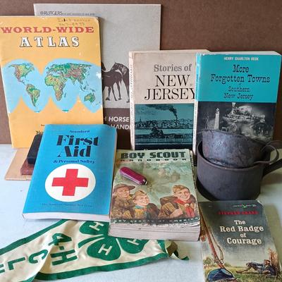 LOT 183: First Aid Book 1973, Vintage 4-H Pennant, The Red Badge of Courage 1962 & More