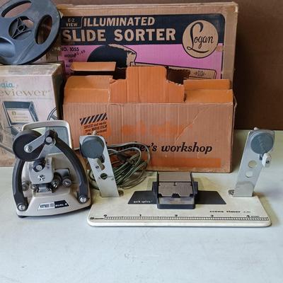 LOT 184: Brownie 8mm Movie Projector, Quik Splice Movie Maker's Workshop, Baia 8mm Movie Editor & More