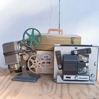 LOT 185: Bell & Howell Autoload Super 8 Projector, Kodascope 8 Model 70 Film Projector, Flex Dual Beam Movie Light & More