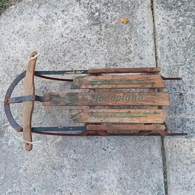 LOT 186: Set of (3) Vintage Sleds - American Racer, Monoplane & Yankee Clipper