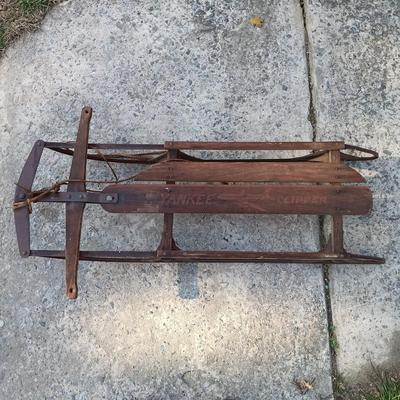 LOT 186: Set of (3) Vintage Sleds - American Racer, Monoplane & Yankee Clipper