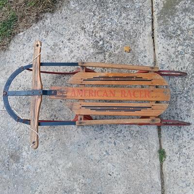 LOT 186: Set of (3) Vintage Sleds - American Racer, Monoplane & Yankee Clipper