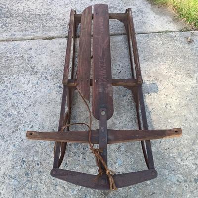 LOT 186: Set of (3) Vintage Sleds - American Racer, Monoplane & Yankee Clipper