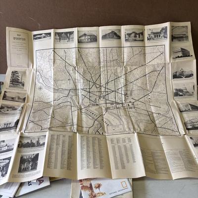 LOT 219: Large Collection of Vintage Maps: American Airlanes System Map, TWA Los Angeles, Road Maps National Geographic Maps