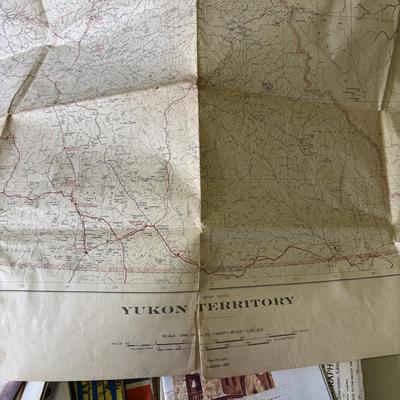 LOT 219: Large Collection of Vintage Maps: American Airlanes System Map, TWA Los Angeles, Road Maps National Geographic Maps