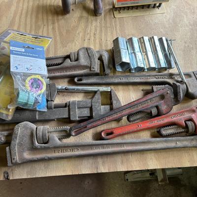 LOT 224: Pipe Wrenchs, Sockets & More
