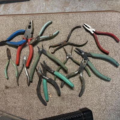 LOT 229: Misc Tool Lot: Pliers, Hammers, Punches, Squares, T-Handle Hex Key Set, Mallets Lazer Pro Level