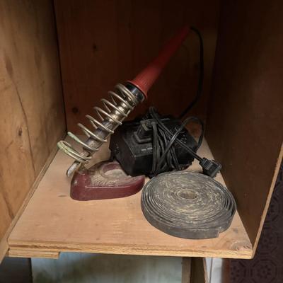 LOT 231: Glass Art/Stained Glass Supplies: Glass Sheets, Wizling Glass Grinder, Weller Soldering Station