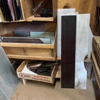 LOT 231: Glass Art/Stained Glass Supplies: Glass Sheets, Wizling Glass Grinder, Weller Soldering Station