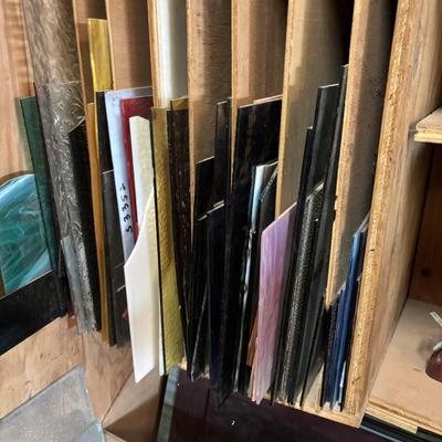 LOT 231: Glass Art/Stained Glass Supplies: Glass Sheets, Wizling Glass Grinder, Weller Soldering Station