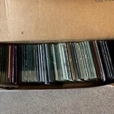 LOT 232: Art Glass & Stained-Glass Supplies: Arch Deco Glass Squares, Wizling Glass Grinder and Tool Tote w/Glass Pieces