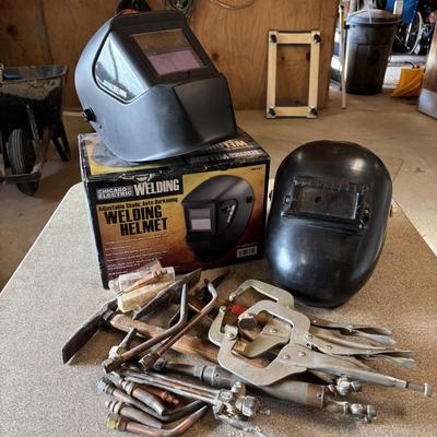 LOT 233: Welding & More Lot: Helmets, Cutting Torch Attachments, Cutting Tips