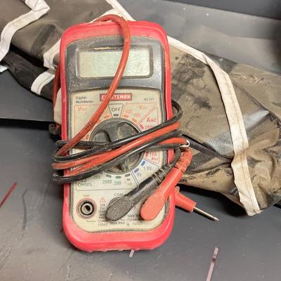 LOT 244: Garage Cabinet Finds - Portable Battery Tester, Sensor Tester Plus, Sears Craftsman Timing Light and More