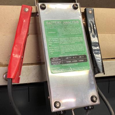 LOT 244: Garage Cabinet Finds - Portable Battery Tester, Sensor Tester Plus, Sears Craftsman Timing Light and More