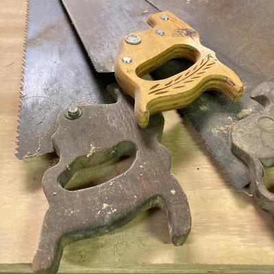 LOT 247: Large Tool Collection - Hammers, Hand Saws, Levels, T-Squares, Rulers and More