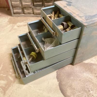 LOT 248: Collection of Hardware Organizers with Contents - Brass Hardware Included