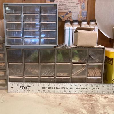 LOT 248: Collection of Hardware Organizers with Contents - Brass Hardware Included