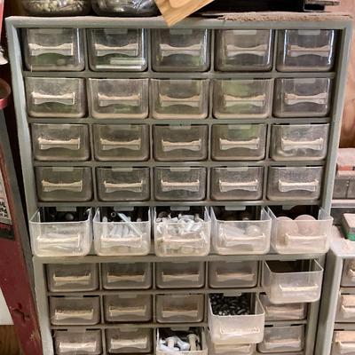 LOT 248: Collection of Hardware Organizers with Contents - Brass Hardware Included