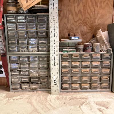 LOT 248: Collection of Hardware Organizers with Contents - Brass Hardware Included