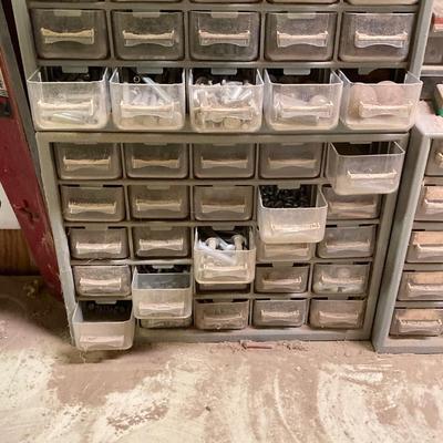 LOT 248: Collection of Hardware Organizers with Contents - Brass Hardware Included