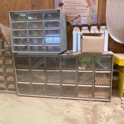 LOT 248: Collection of Hardware Organizers with Contents - Brass Hardware Included