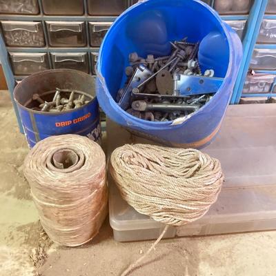 LOT 249: Hardware Organizers with Contents, Containers of Misc. Hardware, Twine, Jute and More