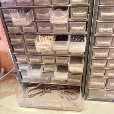LOT 250: Large Collection of Hardware / Fasteners - Organizers, Containers, United's Eyelets, Boxes and More