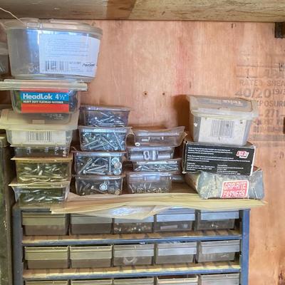 LOT 250: Large Collection of Hardware / Fasteners - Organizers, Containers, United's Eyelets, Boxes and More