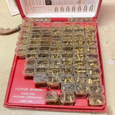 LOT 250: Large Collection of Hardware / Fasteners - Organizers, Containers, United's Eyelets, Boxes and More