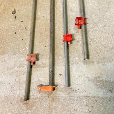 LOT 254: Pipe Clamps, Box of Grip Rite Framing Nails, Plastic Staples, Wing Guards, Hardware and More