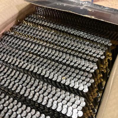 LOT 254: Pipe Clamps, Box of Grip Rite Framing Nails, Plastic Staples, Wing Guards, Hardware and More