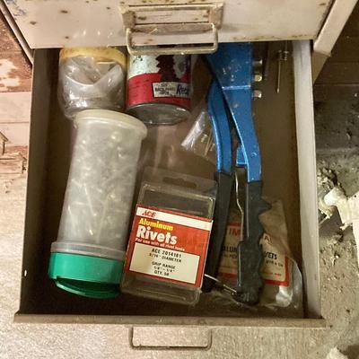 LOT 256: 30 Drawer Steelmaster Storage Cabinet and Contents